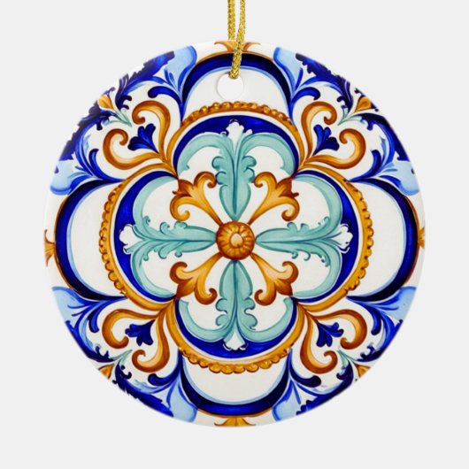 Sizilianischer Barockblume II Keramik Ornament (Vorne)
