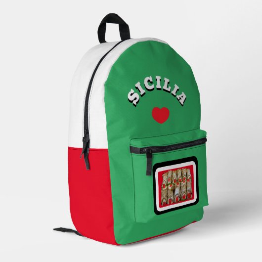 Sizilianischer Cannoli gedruckter Backpack Bedruckter Rucksack (Rückseitige Ecke links)