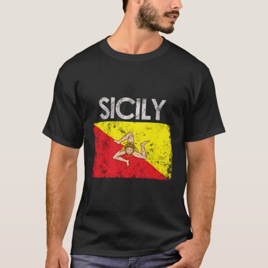 Sizilianischer Flaggenpreis T-Shirt (Vorderseite)