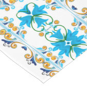 sizilianischer, italienischer Stil, Majolika-Muste Kurzer Tischläufer (Ecke)