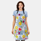 sizilianischer, italienischer Stil, Majolika-Muste Schürze (Getragen)