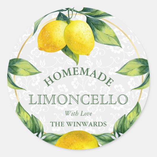 Sizilianischer Limoncello Centro Runder Aufkleber (Vorderseite)
