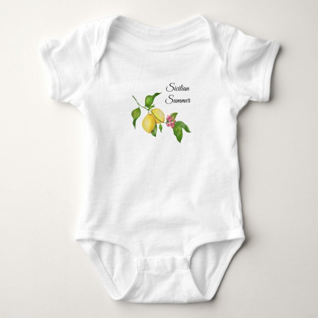 Sizilianischer Sommerlemonbaum  Baby Strampler (Vorderseite)