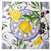 sizilianischer Stil, Majolika, Zitronen            Fliese (Vorderseite)
