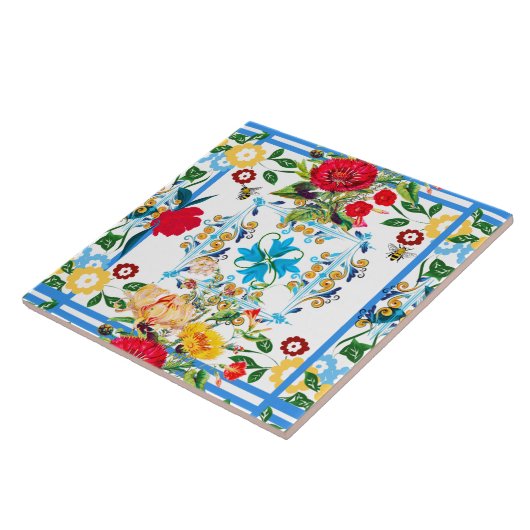 sizilianischer Stil, Majolika, Zitronen Fliese (Seite)