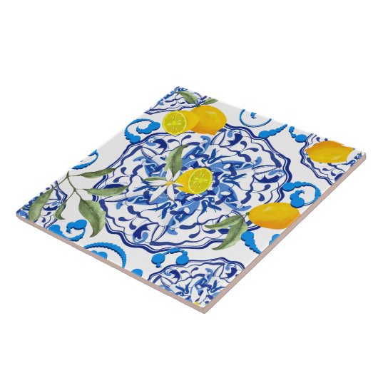 sizilianischer Stil, Majolika, Zitronen Fliese (Seite)