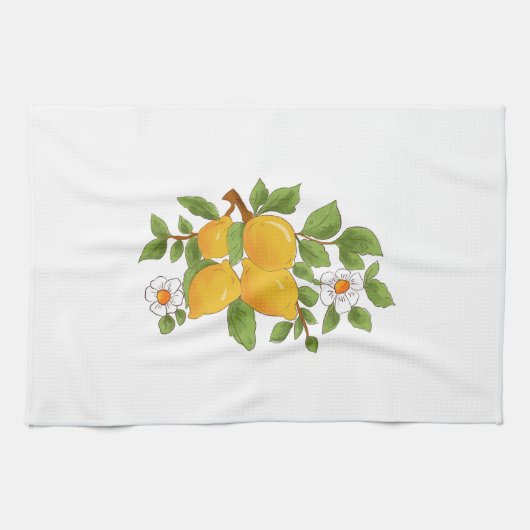 sizilianischer Stil, Majolika, Zitronen            Geschirrtuch (Horizontal)