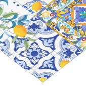 sizilianischer Stil, Majolika, Zitronen   Kurzer Tischläufer (Ecke)