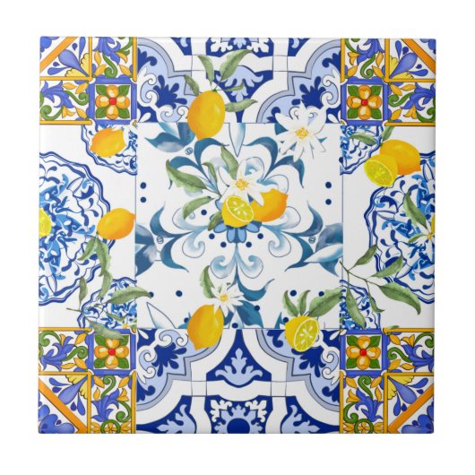 sizilianischer Stil,Sommerkunst Keramik Tile Fliese (Vorderseite)
