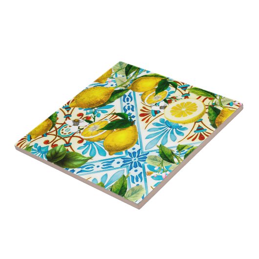 sizilianischer Stil, Sommerkunst, Zitronen Fliese (Seite)