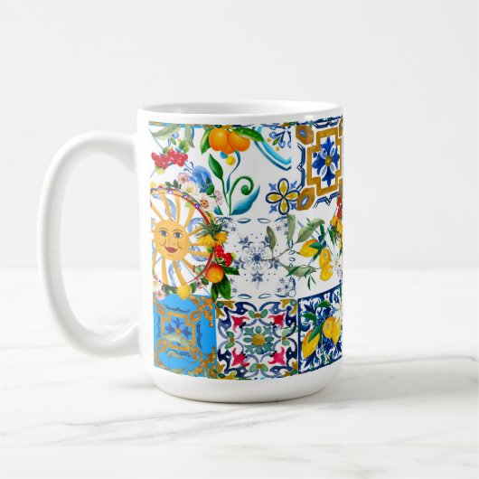 sizilianischer Stil, Sommerkunst, Zitronen Kaffeetasse (Links)