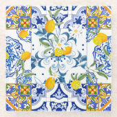 sizilianischer Stil, sommerliche Kunst Glasuntersetzer (Vorderseite)