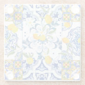 sizilianischer Stil, sommerliche Kunst Glasuntersetzer (Rückseite)