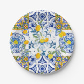 sizilianischer Stil, sommerliche Kunst Pappteller (Vorderseite)