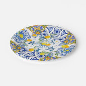 sizilianischer Stil, sommerliche Kunst Pappteller (Schrägansicht)