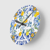 sizilianischer Stil, sommerliche Kunst Runde Wanduhr (Winkel)