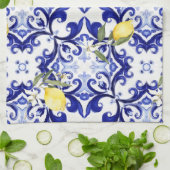 sizilianischer Stil, Zitronen, Majolika Geschirrtuch (Gefaltet)