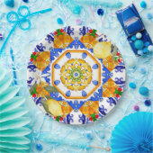 sizilianischer Stil, Zitronen, Majolika Pappteller (Party)