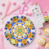 sizilianischer Stil, Zitronen, Majolika Pappteller (Party)