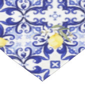 sizilianischer Stil, Zitronen, Majolika Tischdecke (Schrägansicht)