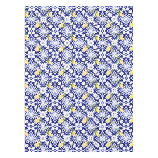 sizilianischer Stil, Zitronen, Majolika Tischdecke (Vorderseite)