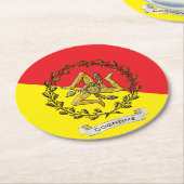 Sizilianischer Trinacria olivgrüner Kranz Runder Pappuntersetzer (Angewinkelt)