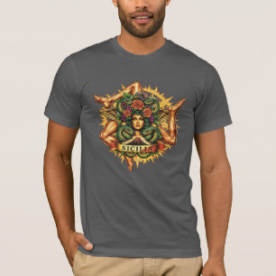 Sizilianischer Trinacria-Tätowierstil T-Shirt