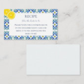Sizilianisches Brautparty Rezept Karte (Vorne/Hinten)
