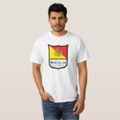 Sizilianisches Flagge Trinacria Gold T-Shirt (Vorne ganz)