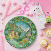 Sizilianisches Grün: Melaminpapier Pappteller (Party)