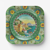 Sizilianisches Grün: Melaminpapier Pappteller (Vorderseite)