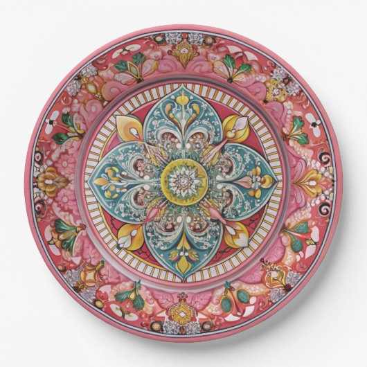 Sizilianisches Grün: Melaminpapier Pappteller (Vorderseite)