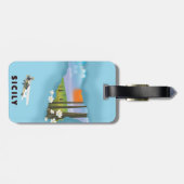 Sizilianisches Illustriertes Reiseplakat Gepäckanhänger (Rückseite horizontal)