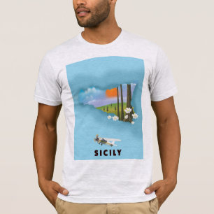 Sizilianisches Illustriertes Reiseplakat T-Shirt