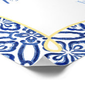 Sizilianisches Lemons Antique Blue Tiles Brautpart Poster (Ecke)