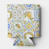 Sizilianisches Lemons Watercolor Square Muster Dosenkühler (Rückseite)