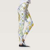 Sizilianisches Lemons Watercolor Square Muster Leggings (Rechts)
