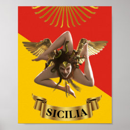 Sizilianisches Medusa Trinacria Poster
