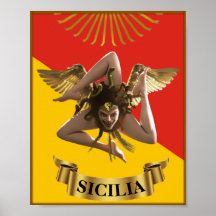 Sizilianisches Medusa Trinacria Poster