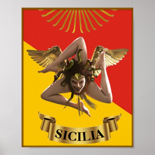 Sizilianisches Medusa Trinacria Poster (Vorne)