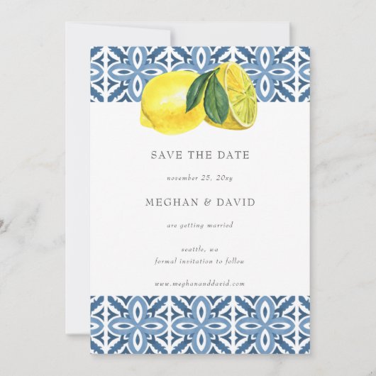 Sizilianisches Mittelmeer Blauer Lemon Save the Da Ankündigung (Vorderseite)