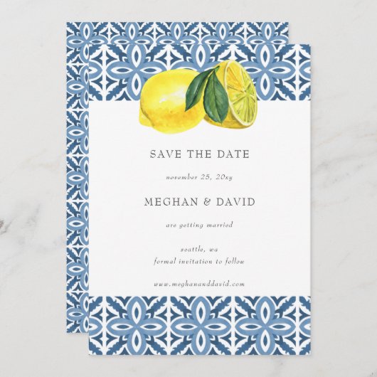 Sizilianisches Mittelmeer Blauer Lemon Save the Da Ankündigung (Vorne/Hinten)