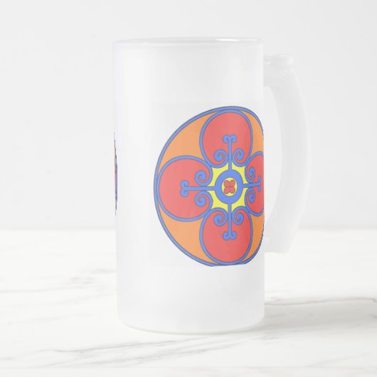 Sizilianisches Mittelmeer-Design Mattglas Bierglas (VorderseiteRechts)