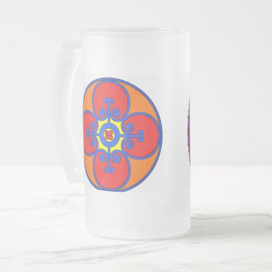 Sizilianisches Mittelmeer-Design Mattglas Bierglas (Vorderseite Links)