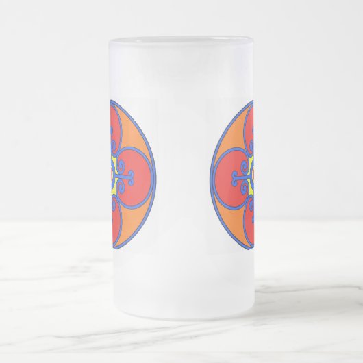 Sizilianisches Mittelmeer-Design Mattglas Bierglas (Mittel)