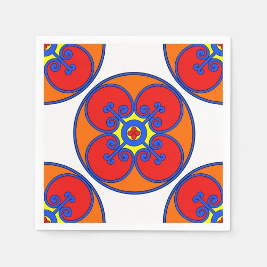 Sizilianisches Mittelmeer-Design Serviette (Vorderseite)