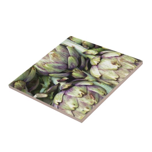 Sizilianisches Stillleben mit Artischocken Fliese (Seite)