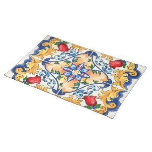 Sizilianisches Tischset Majolica Colorful Tile Mus
