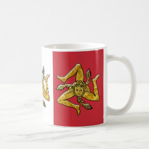 Sizilianisches Trinacria auf italienischer Flagge Kaffeetasse