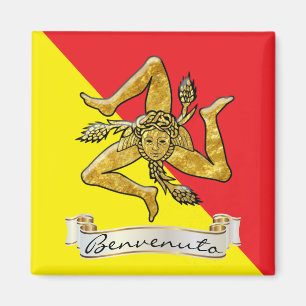 Sizilianisches Trinacria Benvenuto Magnet